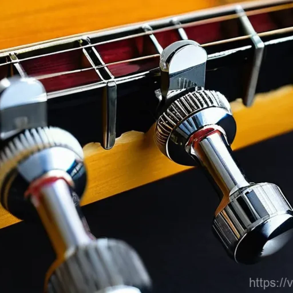 기타 튜닝 머신 종류 - **Image Prompt 1: The Evolution of Guitar Tuning Pegs**
    A split image, showcasing the contrast b...